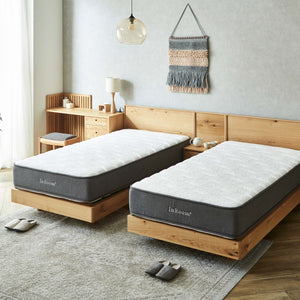 側面には針金を使用せずガードウレタンを採用し、マットレスを２つ並べた際に中央にも寝ることができます。※画像はシングルサイズです。 #シングル