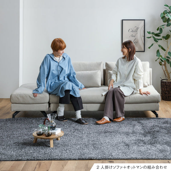 グラシエーロ　オットマン #PLT111 プラチナグレー #プライム レザーテックス