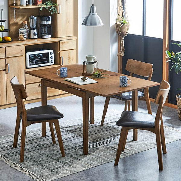 ピンゴ ダイニングチェア #木部：ミドルブラウン / 座面：合皮ダークブラウン