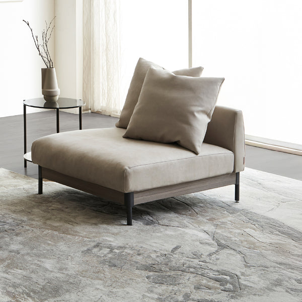 ロベルディ　1人掛けソファ #PLT102 インディーブルー（プライムレザーテックス）