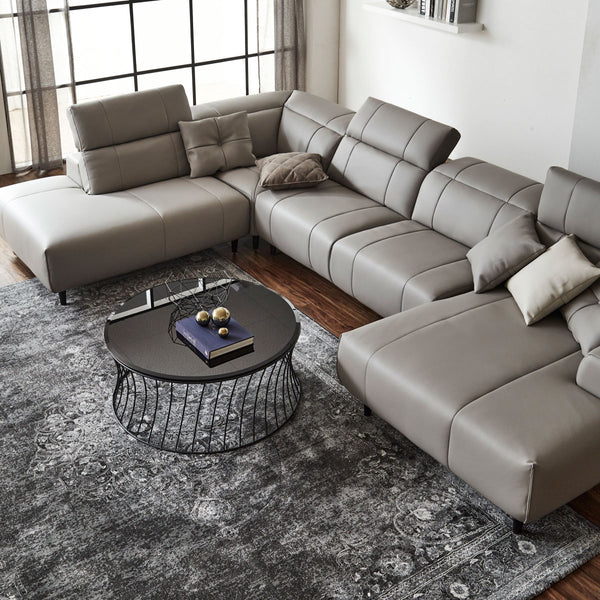 インぺリアLX　右コーナ左シェーズ　幅377cm #SILT21 スノーホワイト（シルキーレザーテックス） #シルキーレザーテックス