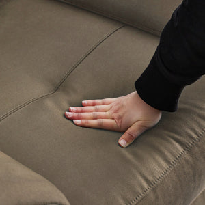 張地は当社オリジナルのレザーテックスシリーズ生地を採用。心地のよい肌触りと上品な質感が特徴です。 #LT01 キャメル（レザーテックス アニリン）