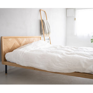 ユニック ベッドフレーム ヘリンボーンタイプ #オーク #ダブル #スノコ