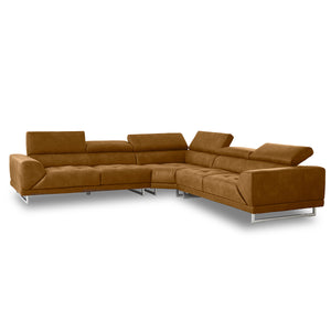 ゼウス　コーナーソファ　幅319cm #SLT13 オーカーブラウン（スーパーレザーテックス）