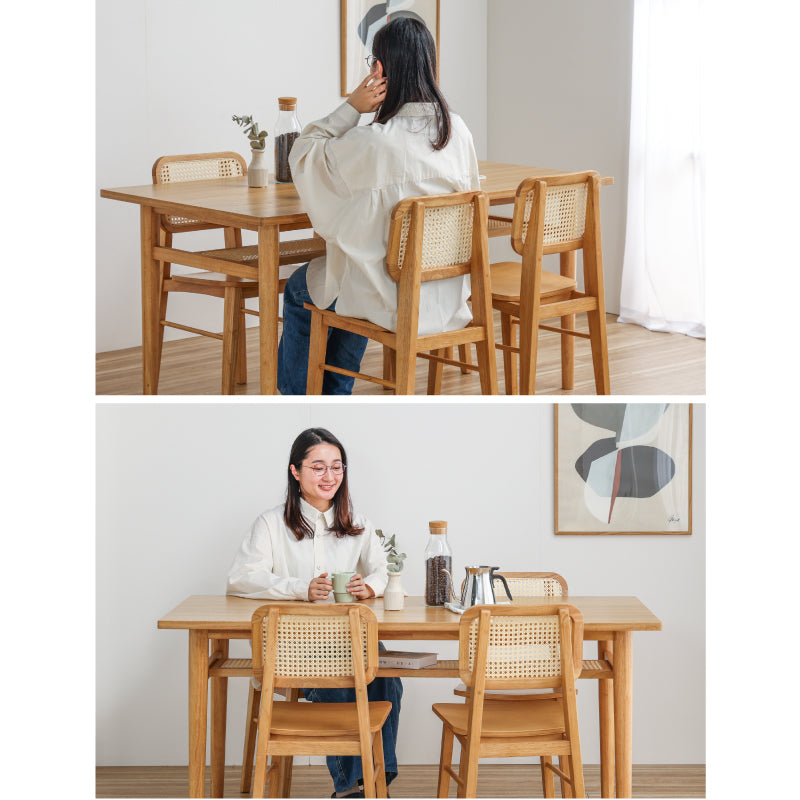 ビンズ ダイニングチェア ラタン 板座 ナチュラル