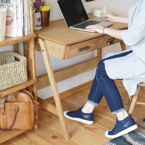 コットン デスク 幅90cm 引出付 天然木 #Default Title