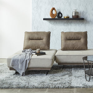 イタリアンモダンをベースにエレガントさを加えた、肘置きや背面のないデイベッドタイプのソファ。 #PLT101 ブルースター（プライムレザーテックス）