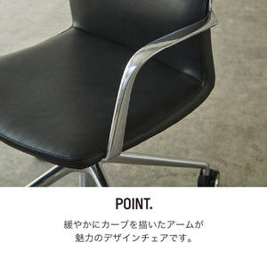 デミ オフィスチェア #ポリッシュフレーム / ブラック