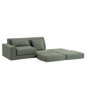 トビ― 右肘2.5人掛け オットマンセット #モスグリーン #右肘