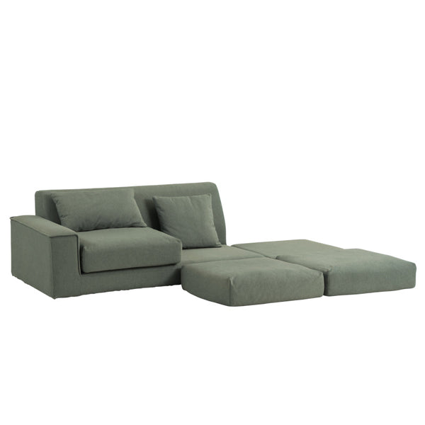 トビ― 右肘2.5人掛け オットマンセット #モスグリーン #右肘