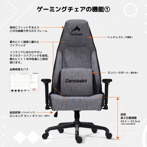 プレラ EVO ゲーミングチェア 4Dアームレスト リクライニング 135度 #グレー