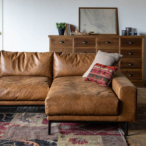 イメージは左カウチタイプ。左右お好きな方を選べます。 #オーカーブラウン（スーパーレザーテックス）