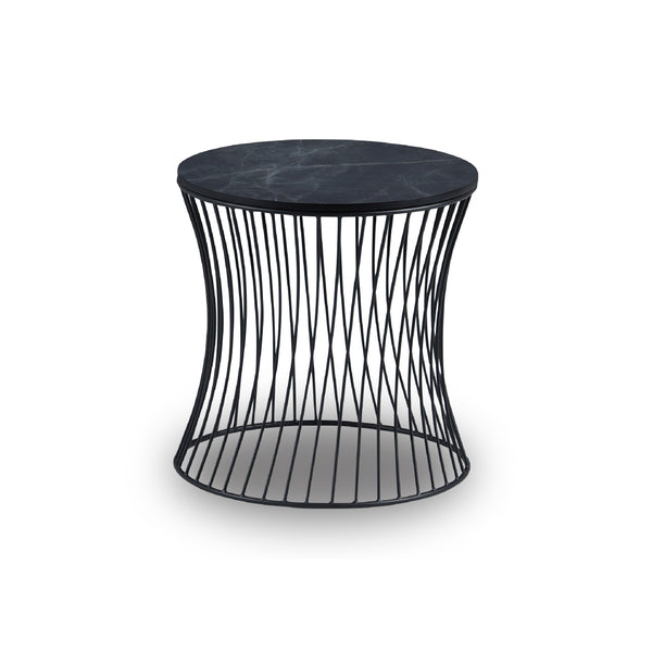 ブラックスト－ン　メラミン化粧板・MDF / ブラック脚（スチール） #ブラック