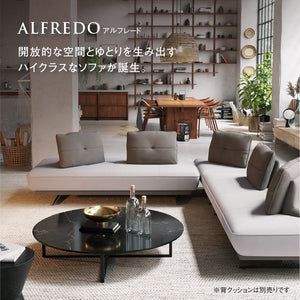 アルフレード　3人掛けソファ幅195cm　ベースカラー #プラチナグレー×ヨーロピアングレー #プライム レザーテックス