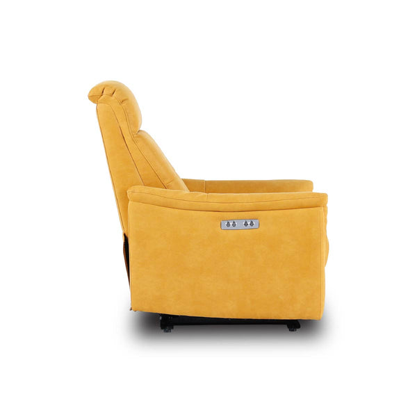 フーゴ　パーソナル電動ソファ　幅78cm #PLT101 ブルースター（プライムレザーテックス）