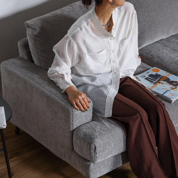 エレーナ ２人掛けソファ 幅164cm カバーリング お掃除ロボット対応 ファブリック #チャコール