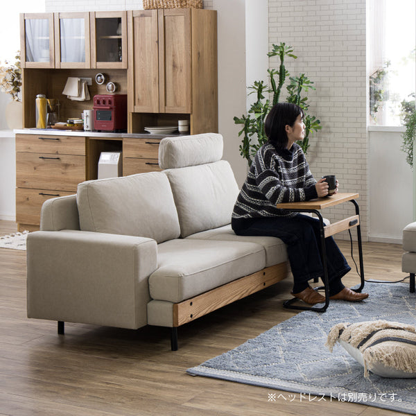 バスク 3人掛けソファ キャンバス #アイボリー