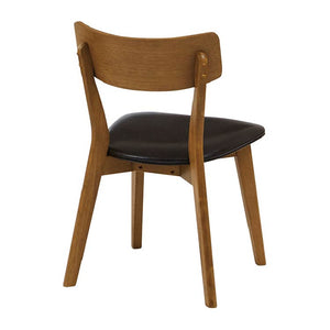 ピンゴ ダイニングチェア #木部：ミドルブラウン / 座面：合皮ダークブラウン