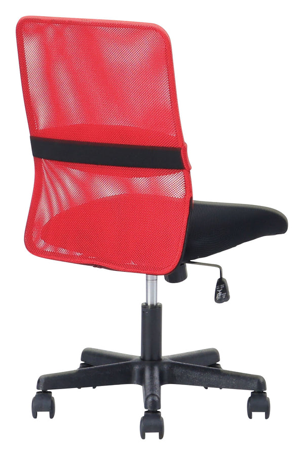 ランバーメッシュ オフィスチェア 肘無 #レッド