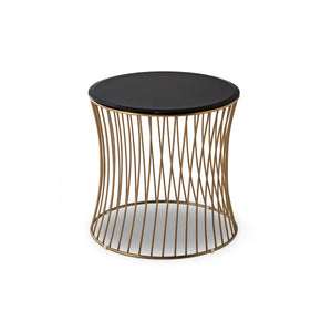 ブラス　強化ガラス（ヒートソーク加工） / ブラス脚（ステンレス） #ブラック