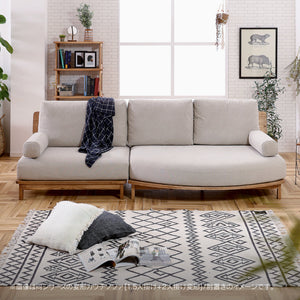 マナー④ 2人掛けソファ 変形 幅142cm カバーリング #キャンバスアイボリー