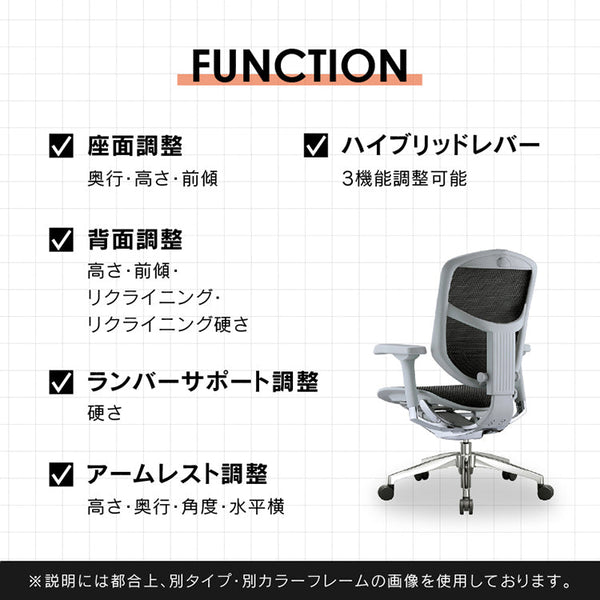 エルゴヒューマン エンジョイⅡ ロータイプ #レッド×グレー #ウレタンキャスター