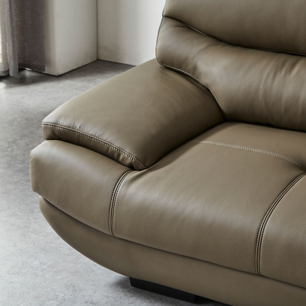 メーダ　左スモールカウチソファ　幅240cm #LT01 キャメル（レザーテックス アニリン）