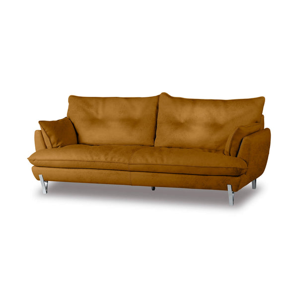 ゼルモンド　3人掛けソファ　幅198cm #LT01 キャメル（レザーテックス アニリン）