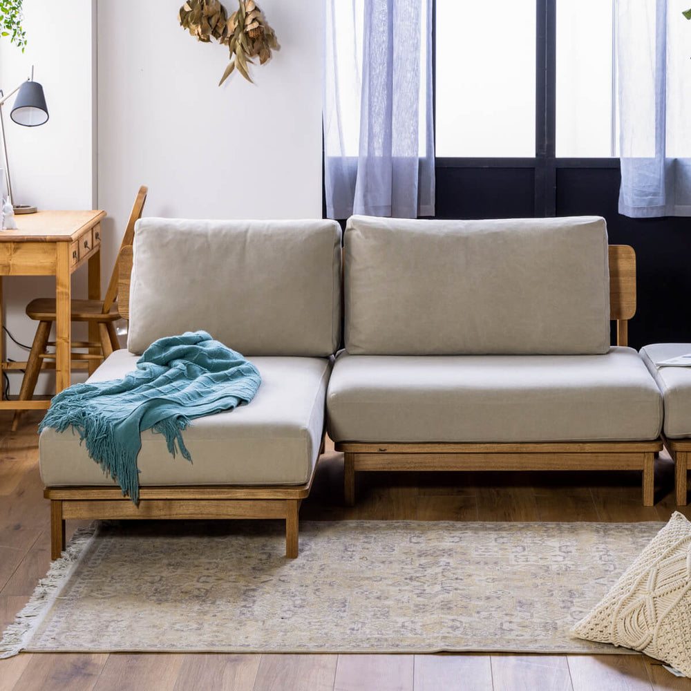 マナー④ スモールカウチソファ 幅173cm カバーリング ファブリック