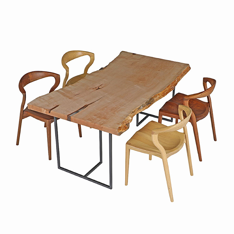 一枚板 カエデ(杢) 229-3 (W155cm): ダイニングテーブル 関家具公式 ...