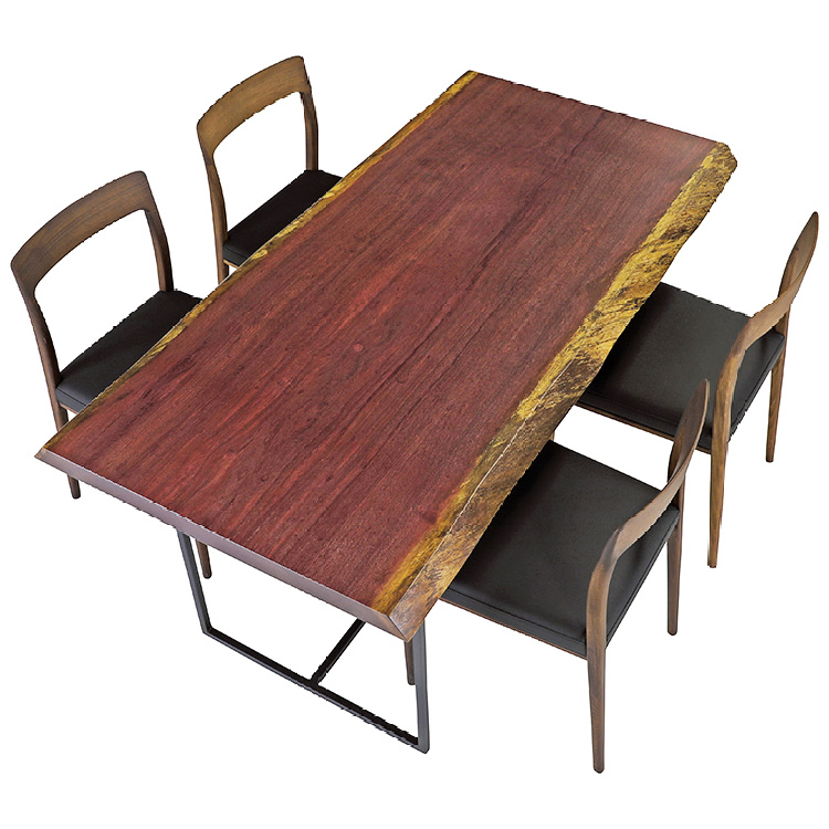 一枚板 パープルハート 652-2/2-12-2 （W160cm）: ダイニングテーブル