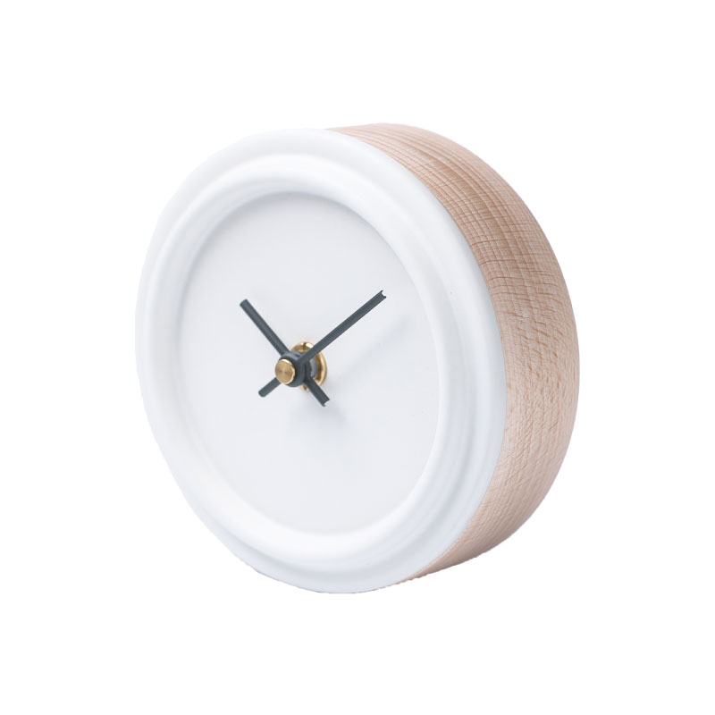 ▼ バウム 掛け時計 置き時計 陶磁器 美濃焼 幅11.5cm スノーホワイト